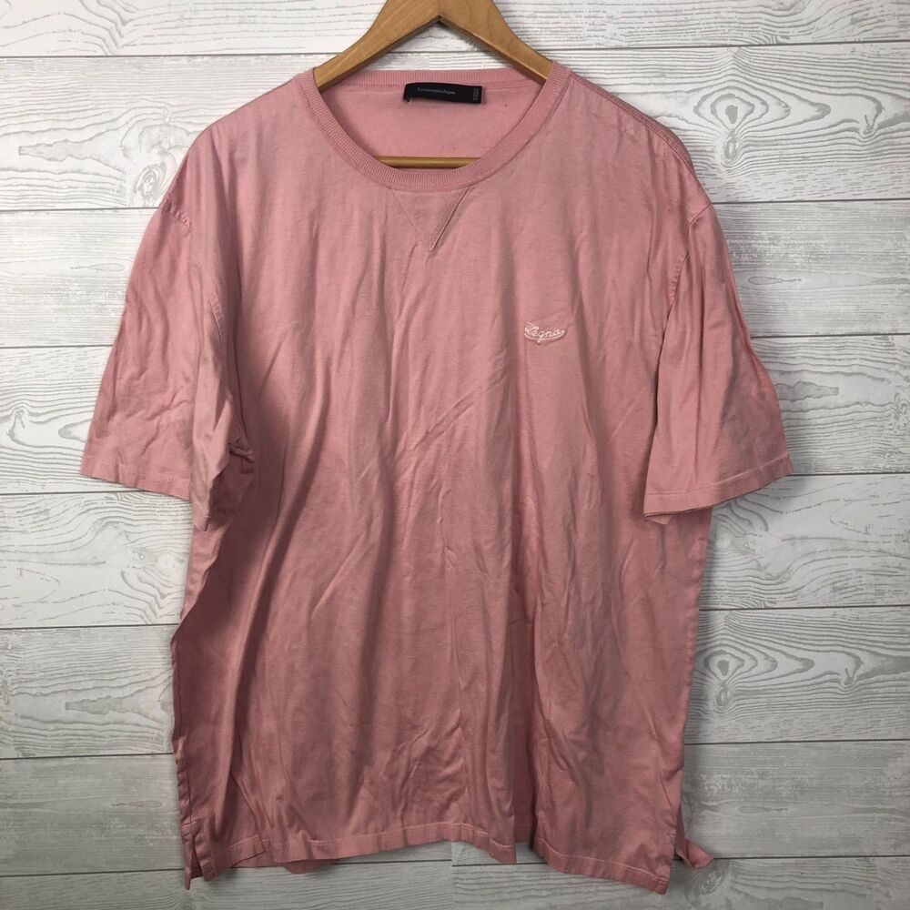 Ermenegildo Zegna Men's 4XL/60 Short Sleeve T Shirt 100% Cotton Solid Pink